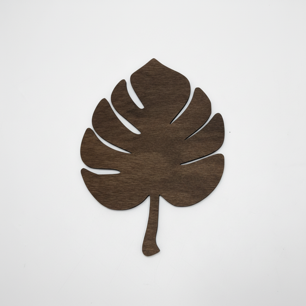 Monstera blad i træ